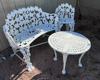 3pc Antique Cast Iron Garden Set