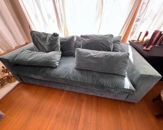 West Elm Harmony Velvet Sofa Contemporary Modern Couch 
