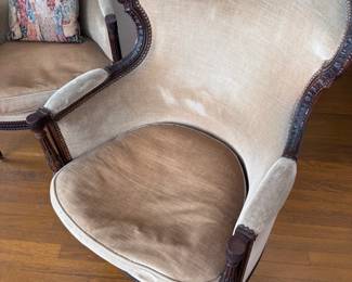 2pc Antique French Bergere Chairs PAIR
