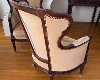 2pc Antique French Bergere Chairs PAIR
