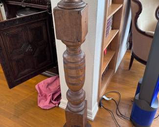 Antique Oak Newel Stairway Banister Post
