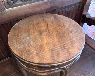 Antique Round Top Side Table
