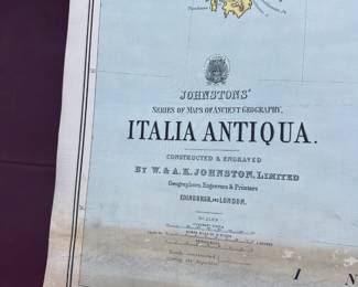 1930s Vintage Schoolhouse Map Pull Down Cabinet 
