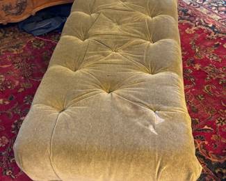 Restoration Hardware Tufted Fabric Bench
