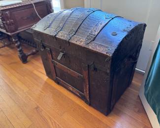 Antique Humpback Steamer Trunk
