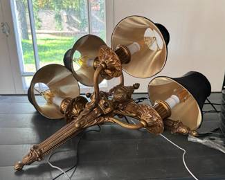 2pc Wall Mounted Cast Metal Sconce Lamps
