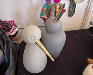 2pc Passaro Em Cimento Bird Figures
