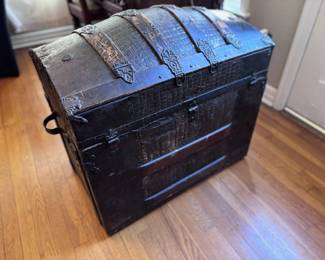 Antique Humpback Steamer Trunk
