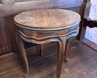 Antique Round Top Side Table
