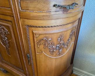 Antique French Carved Walnut Server Buffet 
