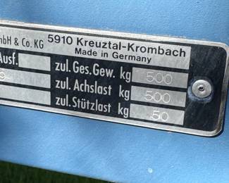 German W. Heinemann Z 5214 Covered Cargo Trailer VW
