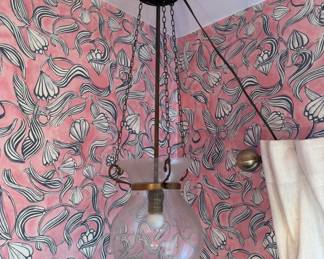 Antique Colonial Bell Jar Lamp