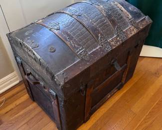 Antique Humpback Steamer Trunk
