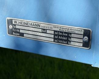 German W. Heinemann Z 5214 Covered Cargo Trailer VW
