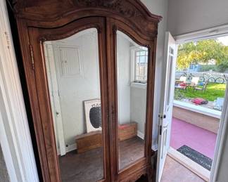 Huge Carved Wood Antique Armoire