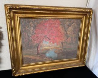 1932 Antique Oil Painting Landscape 
