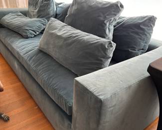 West Elm Harmony Velvet Sofa Contemporary Modern Couch 
