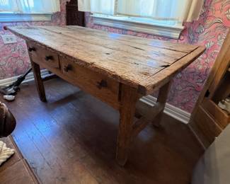 Rustic Wormwood Dining Table

