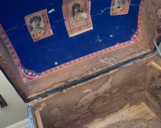 Antique Humpback Steamer Trunk
