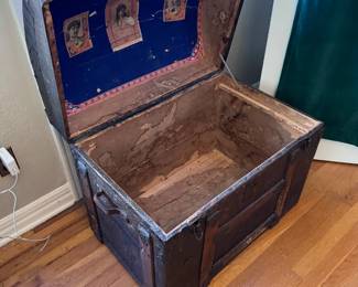 Antique Humpback Steamer Trunk
