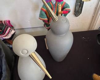 2pc Passaro Em Cimento Bird Figures
