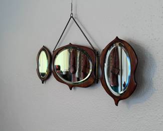 Antique Trifold Vanity Mirror
