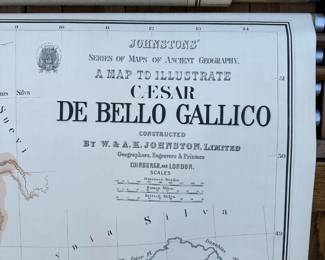 1930s Vintage Schoolhouse Map Pull Down Cabinet 
