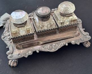 Antique Georgian English Ink Stand Set
