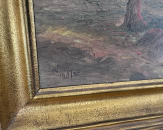 1932 Antique Oil Painting Landscape 

