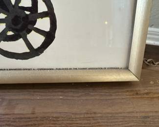 Original Ib Antoni Framed Wonderful Copenhagen Poster Royal Guard with Flower Cannon
