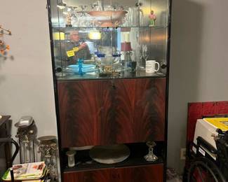 China cabinet with all types of glassware