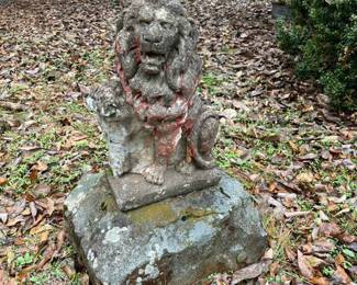 Vintage cement lion