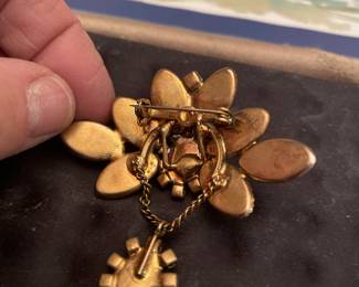 back view of vintage brooch