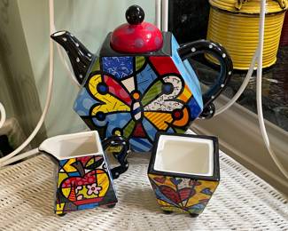 sugar is missing lid but mint otherwise britto set RARE FIND AT A SALE LOOK IT UP WE HAVE A GREAT PRICE ON THIS !!