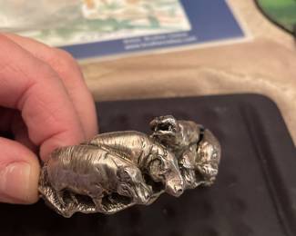solid sterling rhino cuff med size wrist very cool unique piece