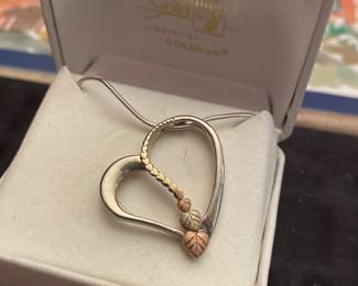 sterling and black hills gold necklace =in box