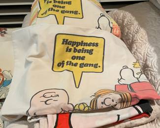 vintage snoopy /peanuts- pillow cases and no won't sell early they will be there when we open sunday - may the best snoopy fan win !!