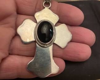 sterling cross large pendant