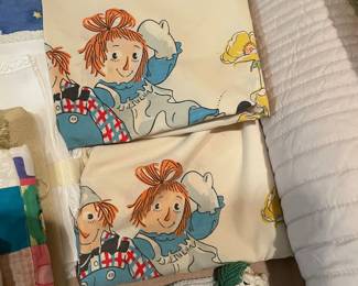 vintage pillow case set with raggedy ann !!