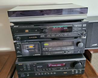 Denon stereo and Bang & Olufsen turntable