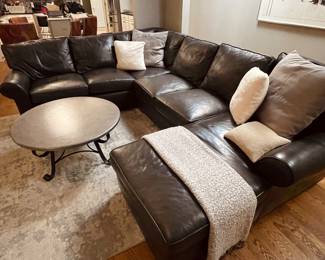 Arhaus Brentwood leather 3 pc. sectional. Beautiful condition!  