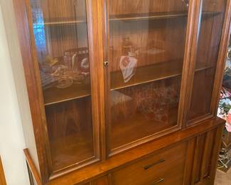 Mid Century Walnut Curio Cabinet/Storage