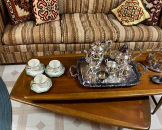 Lane Furniture "Acclaim" Switchblade. Vintage Oneida Silver Plate Coffee/Tea Set