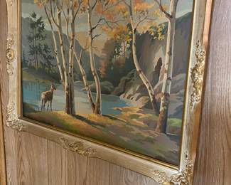 Mid Century Paint by Number Scene/Framed