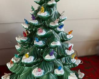 Vintage LARGE Ceramic Christmas Tree, Bulbs