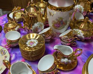 Vintage Bavaria 22K Gold Dessert Set. Made in Germany. 