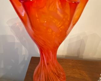 Mid Century Hand Blown Swirl Handkerchief 