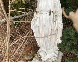 Cement LARGE Mother Mary on Cement Pedestal