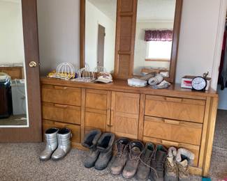 Chest of drawers dresser, end tables/nightstands, and headboard bedroom set