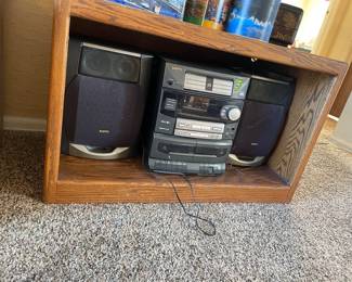 Shelving solid wood entertainment center